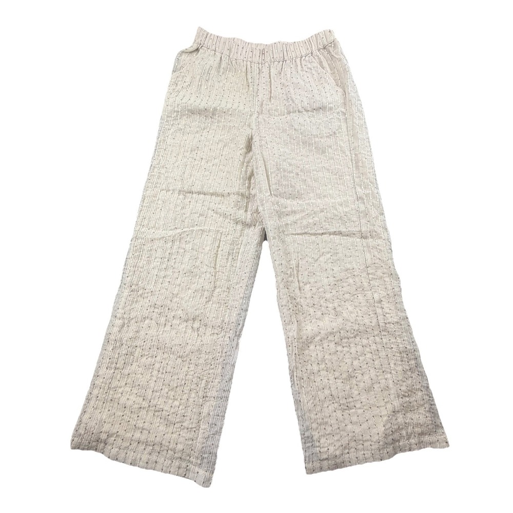 JM Collection Boho Sequin Pants S Lined Wide Leg Elastic Waist